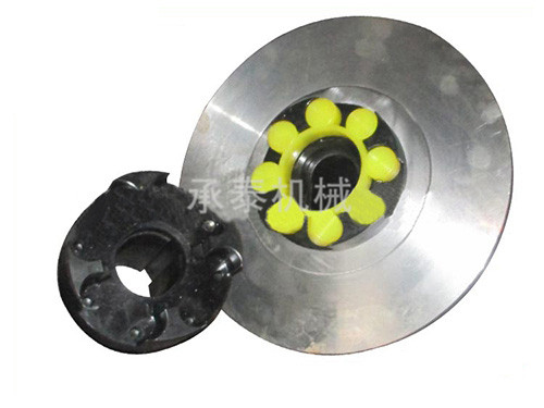 Double flange plum blossom elastic coupling with brake disc