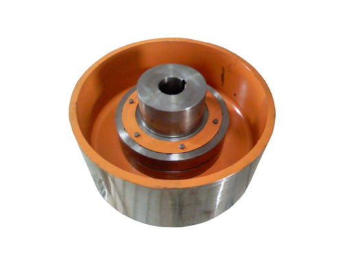 Double flange plum blossom elastic coupling with brake disc